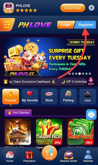 Step 1: Access the 777Pub Casino link and click Register
